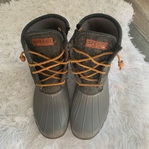 Gray Sperry Duck Boots